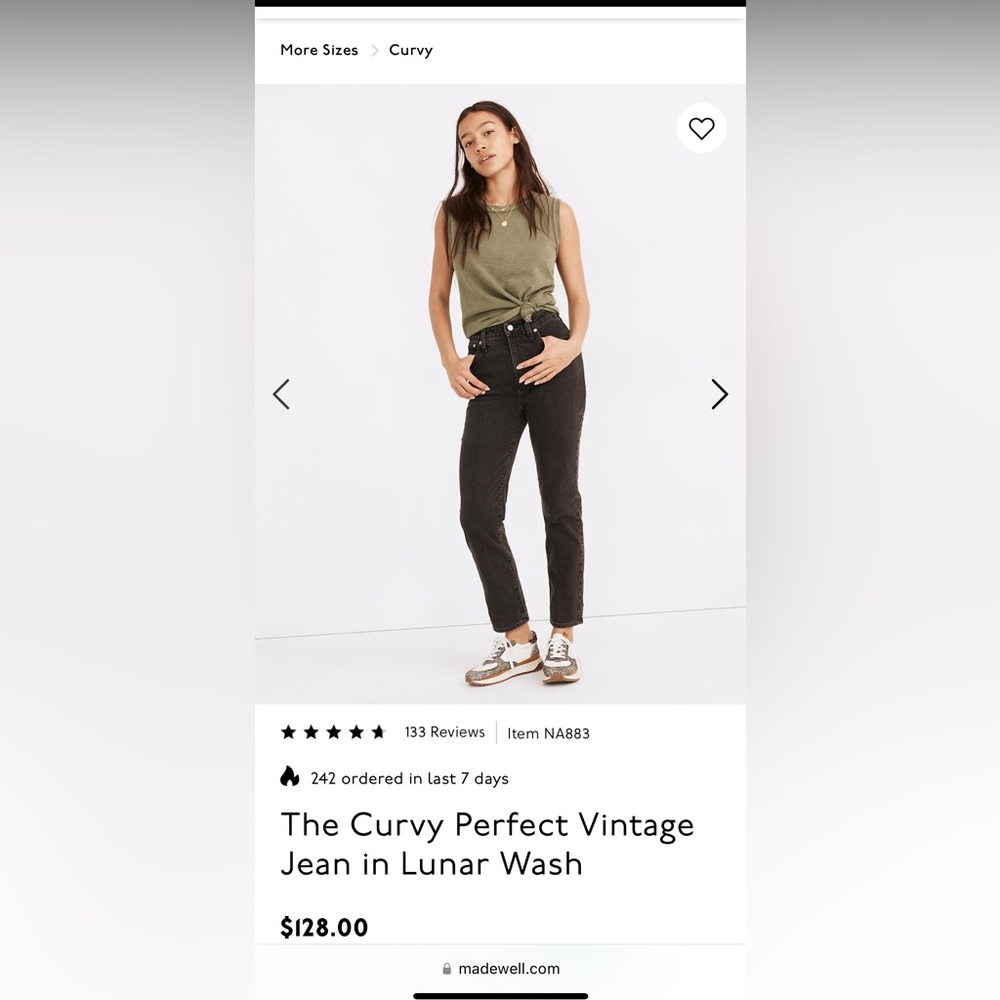 Curvy Perfect Vintage Madewell Jeans
